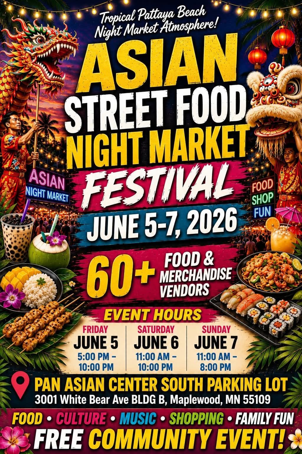 Asian Street Food Night Market Festival June 2026